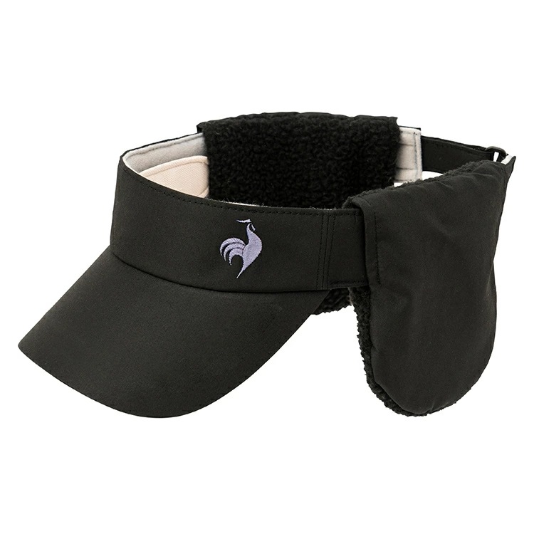 イヤーウォーマー付サンバイザー （レディース） ブラック #QTCWJC50W-BK