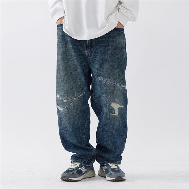 デニムパンツ ジーンズ メンズ ルーズフィット ワイドパンツ ヒップホップ ストリート HIPHOP バギーパンツ 大きいサイズ ゆったり
