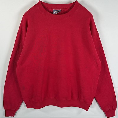 古着 90s/90年代 リースポーツ Lee SPORT USA製 スウェット クルーネック 肉厚 トレーナー M レッド 無地 メンズ