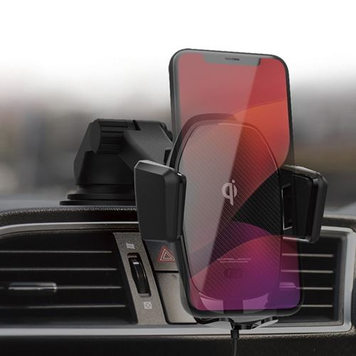 ワイヤレス充電器 車 車載用 Qi自動開閉ホルダー スマホ iPhone 手帳型対応 キャパシタ付き 吸盤取り付け 5,578円