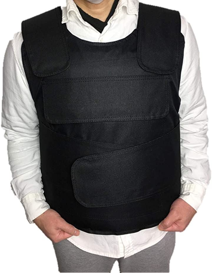 防刃ベスト 保護ベスト 防刃チョッキ 収納袋付 フリーサイズ 切れない 防犯 警備 警護 護身 セキュリティガード( ブラック)