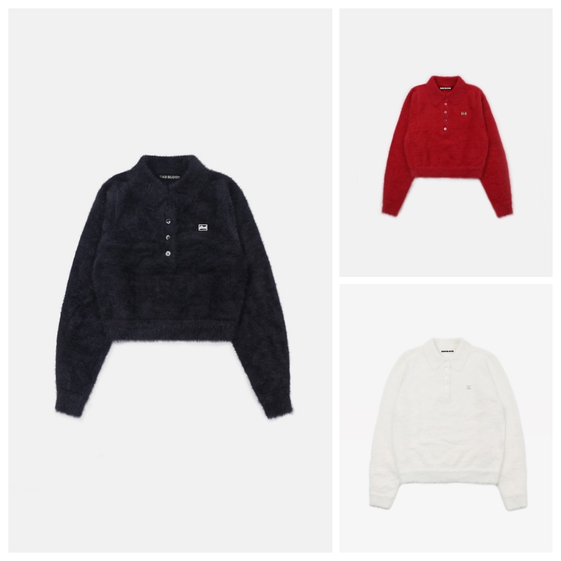 【BADBLOOD】 BS MOHAIR POLO SWEATER : 3COLORS