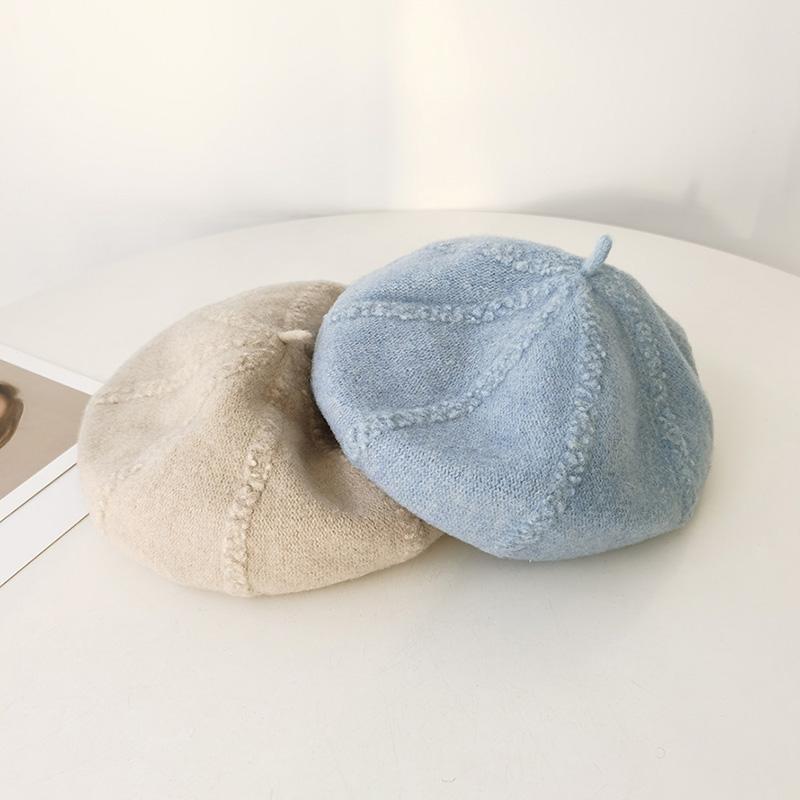 秋服 レディース ファッション オシャレ アイテム カワイイ シンプル 大人カワイイ ウール ジャカード エレガント ベレー帽 帽子 画家帽子 レトロ カボチャ