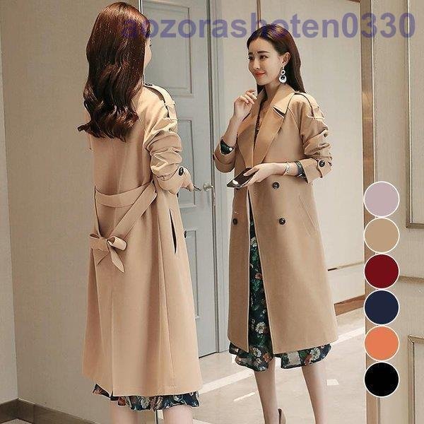 トレンチコート コート レディース スプリングコート ロング丈 春秋 大きいサイズ 長袖 オシャレ