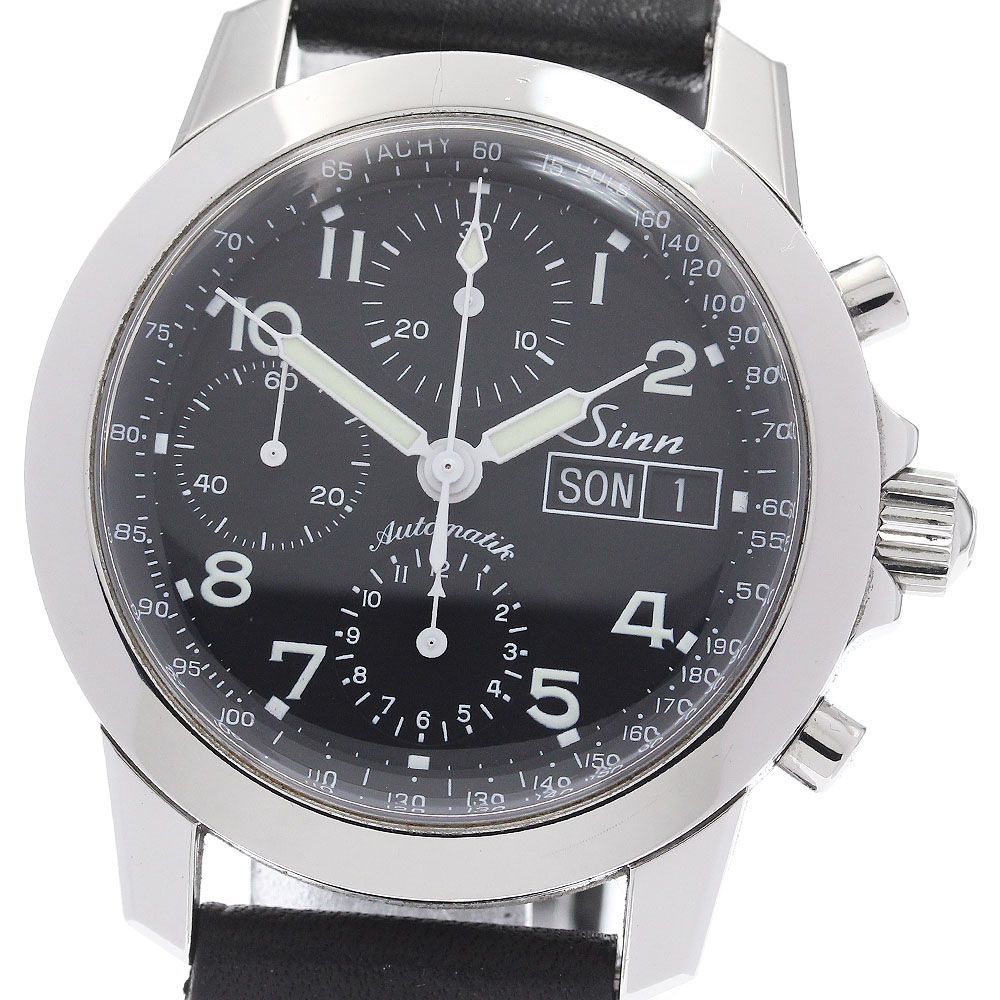 ジン Sinn 103 クロノグラフ デイデイト 自動巻き メンズ 保証書付き_941804【中古】