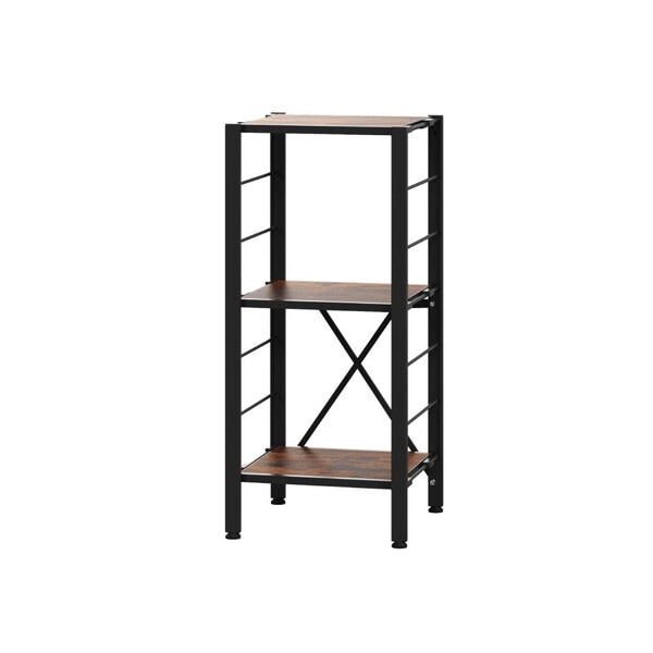 KRSR3-360 ヴィンテージブラウン 組立簡単 連結スチールラック 3段 幅36cm メーカー直送
