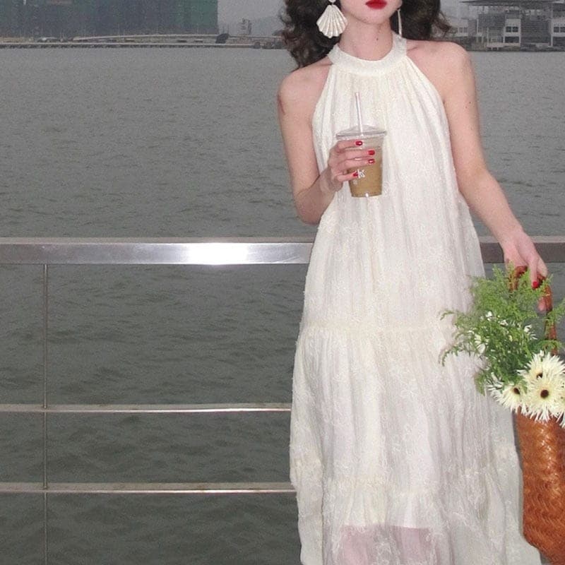 2024春夏新作韓国 ノースリーブネックレースキャミソールワンピース キャミワンピース ロング インナー ワンピース ミニ ペチコート パーティードレス
