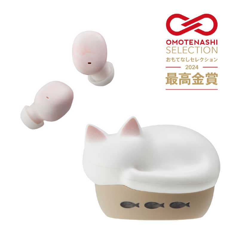 ラディウス　完全ワイヤレスイヤホン NEKO 猫 シロ [ ワイヤレス ( 左右分離 ) / Bluetooth 対応 ] 　HP-C28BTW