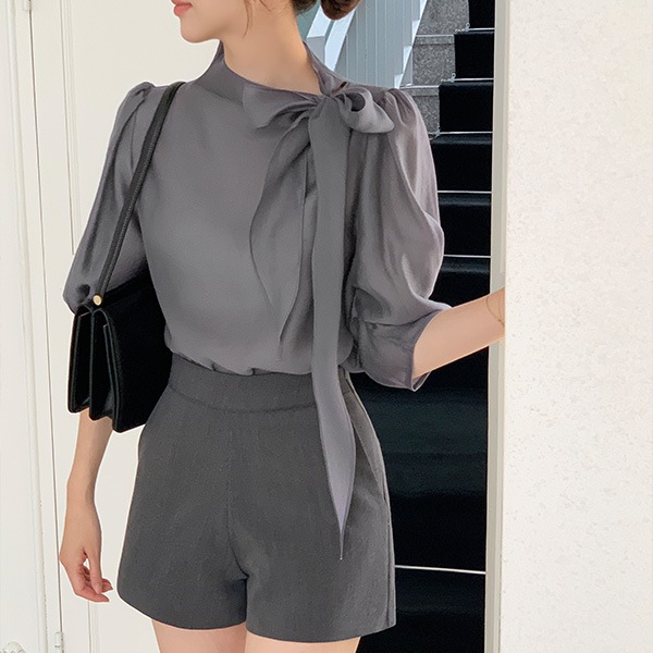 （しっかり素材／シワ知らず／体型カバーフィット）ハイウエスト ベーシック ショートパンツ ps5393