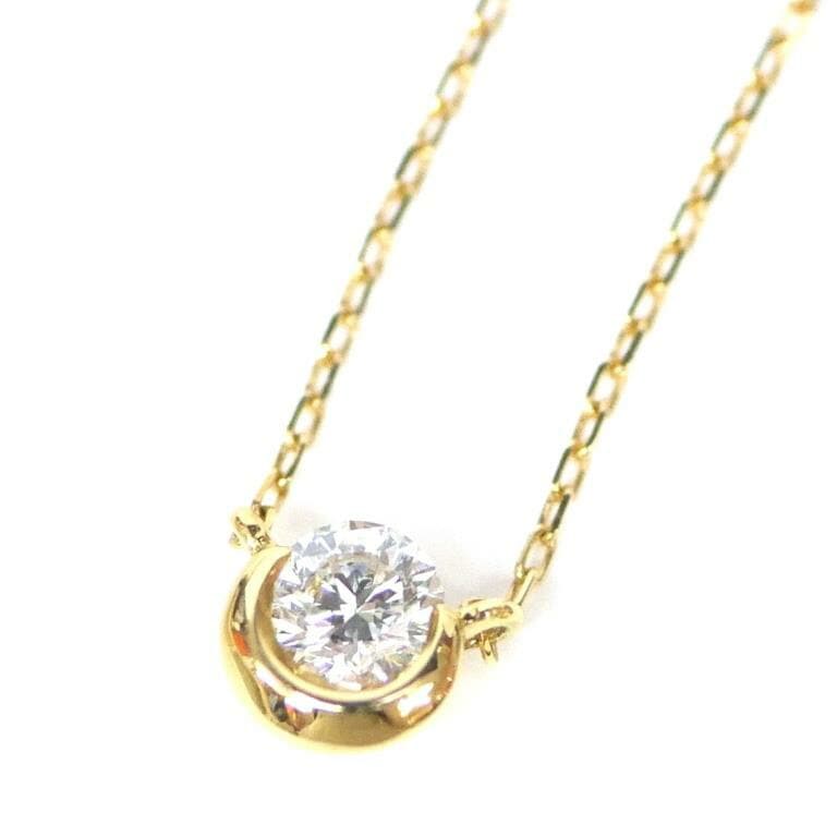 ネックレス 18金 ダイヤモンド 0.104ct /ゴールド/K18YG【中古】(66590)