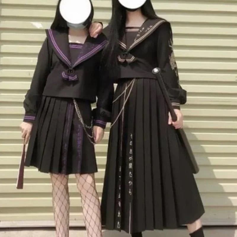 スケバン 制服 セット ユニフォーム 番カラ 悪羅悪羅 ヤンキー 姐ギャル セーラー服 コスプレ 体育祭 女子学生校服 スーツ 長袖半袖 ロングスカートミニスカート メガ割