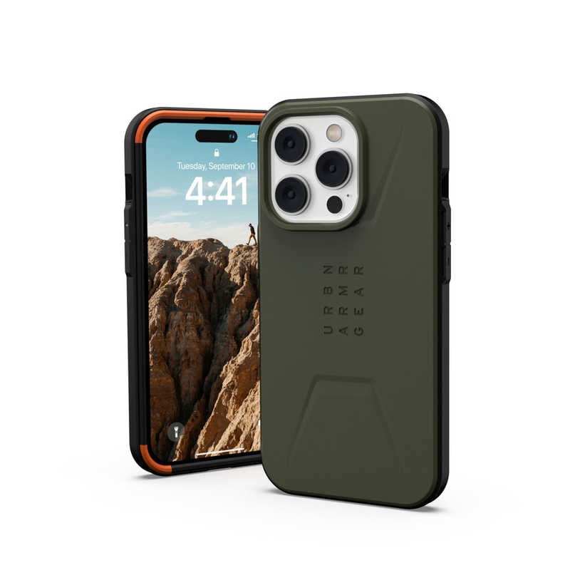 UAG　MagSafe対応CIVILIAN オリーブ iPhone 14 Pro用　UAGIPH22MBCMSOL
