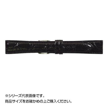 MIMOSA（ミモザ） 時計バンド DM腹ワニ 17mm ブラック （美錠:銀） WDM-A17