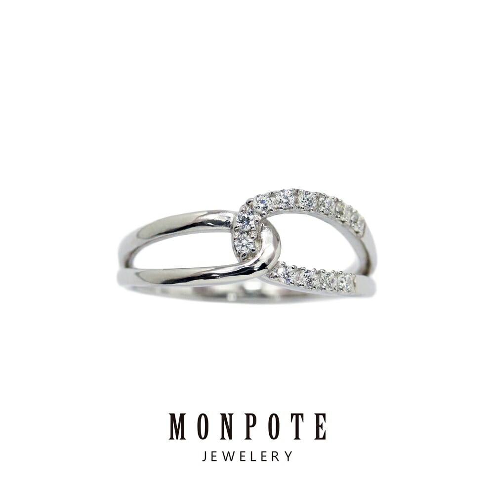 モンポット 指輪 レディース 大きいサイズ 13号 15号 17号 ジルコニア ノットリング 上品 おしゃれ シルバーリング シンプル 普段使い シルバーアクセサリー プレゼント 大人 女性 誕生日