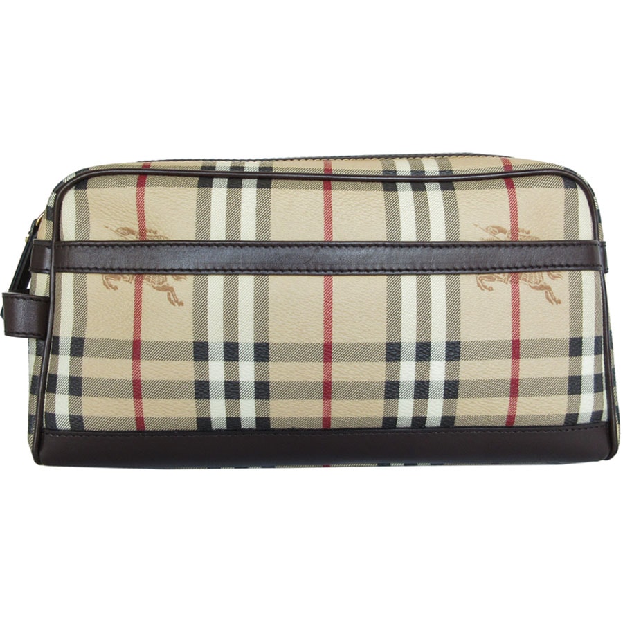 バーバリー BURBERRY クラッチバッグ ノバチェック PVC/レザー ベージュ/マルチカラー ユニセックス s0578j