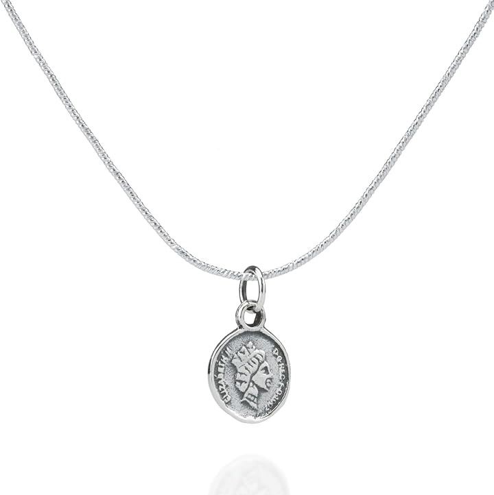 エリザベス 2世 コイン ネックレス シルバー 925 金貨 硬貨 モチーフ シンプル ペンダント オメガチェーン( シルバー)