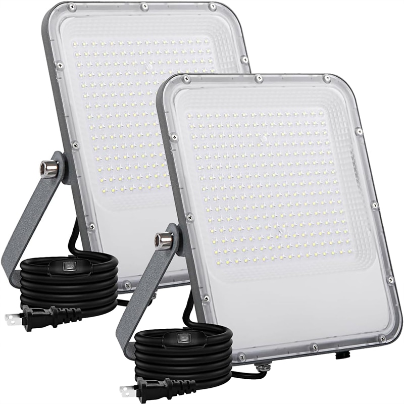 2個 LED投光器 屋外 LED作業灯 ledライト100Ｗ 13000LM 昼光色6000K 超ハイパワーホワイト 超薄 超軽量 超高輝度 天井 眩暈防止 明るさ向上 夜間作業 PSE認証済