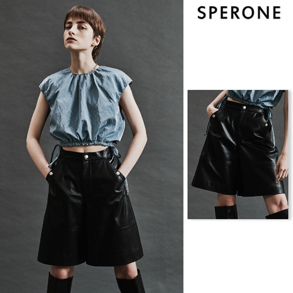 [SPERONE] Lambskin Bermuda Pants
