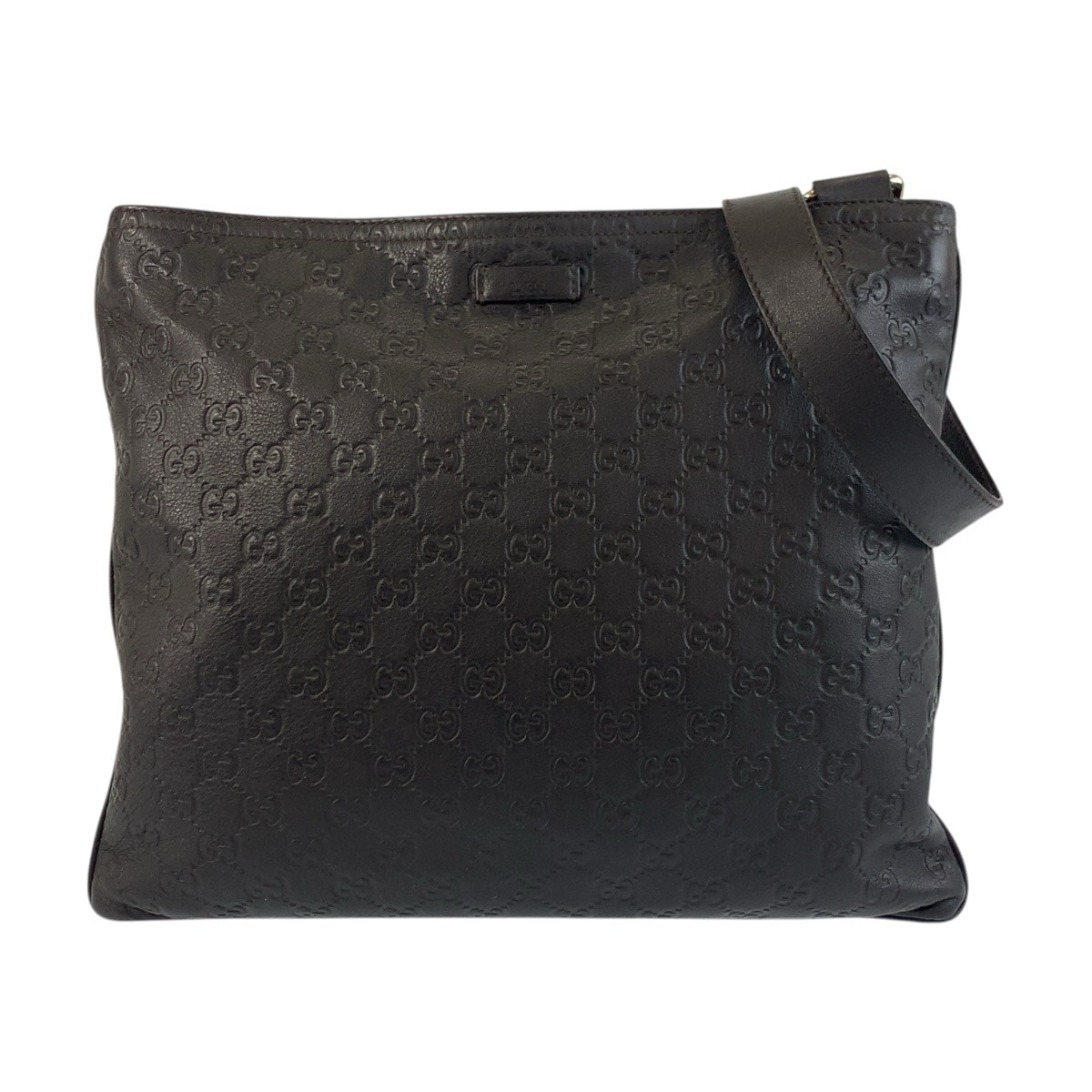 美品 グッチシマ ブラウン ゴールド金具 レザー 201446 ショルダーバッグ メッセンジャーバッグ メンズ 503740