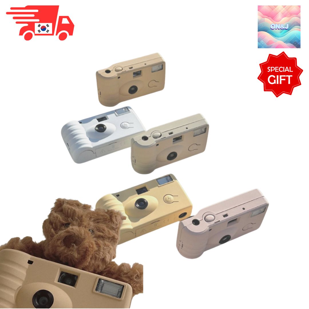 [ブイ]ムード フィルムカメラ+葉書+くまのキーリング（白黒27カット or カラー18カット）_일회용카메라