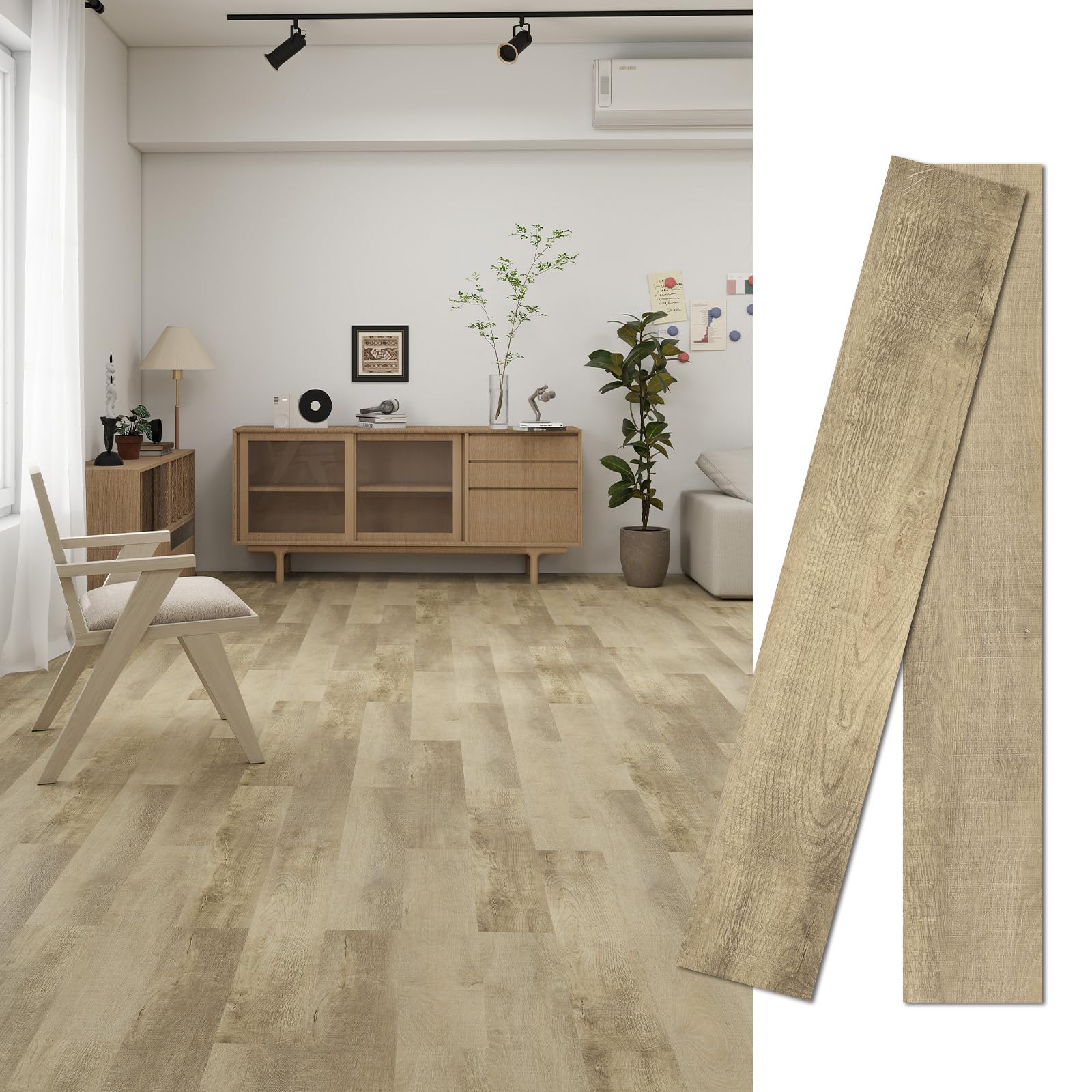 Mulgreat フロアタイル 木目 クッションフロア フローリング材 貼るだけ シール式 ビニル床シート 防水 滑り止め 賃貸ok 玄関 洗面所 トイレ DIY 模様替え 36枚 3畳 91.4 x