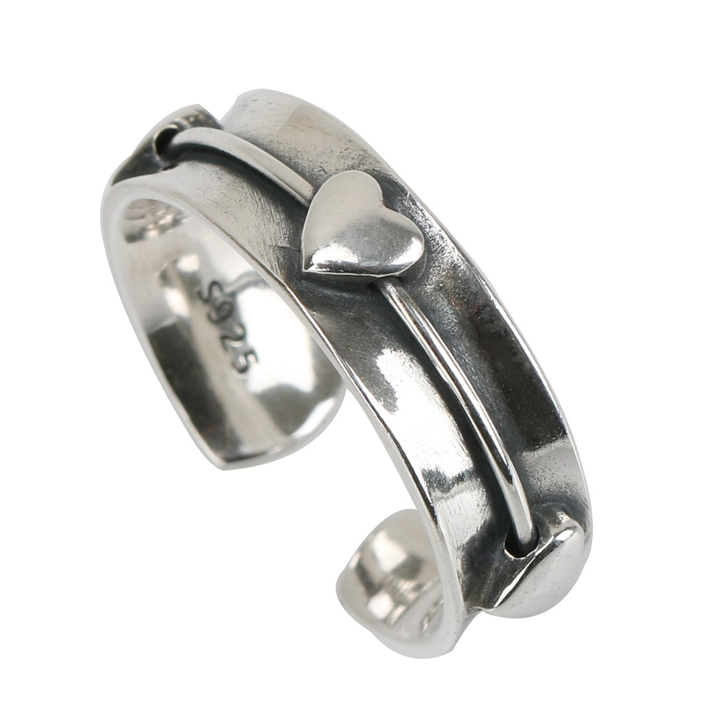 925 リング ハート アンティーク [cr332]