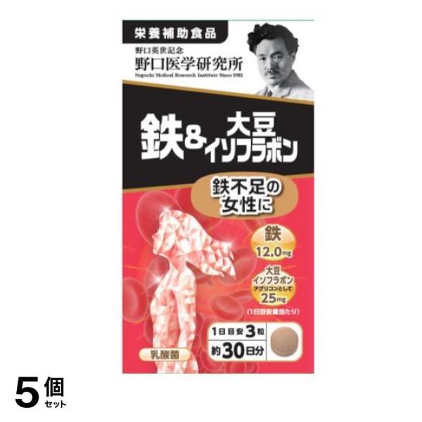野口医学研究所 鉄&大豆イソフラボン 90粒 (約30日分) 5個セット