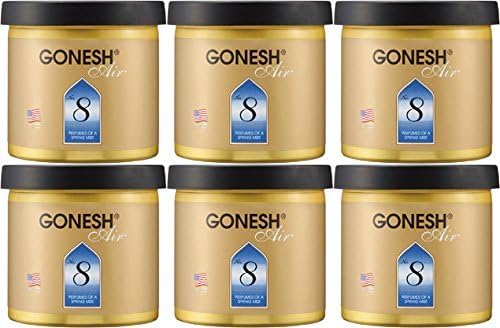 GONESH ゲルエアフレッシュナー No.8(スプリングミスト) X 6個セット ゴールド