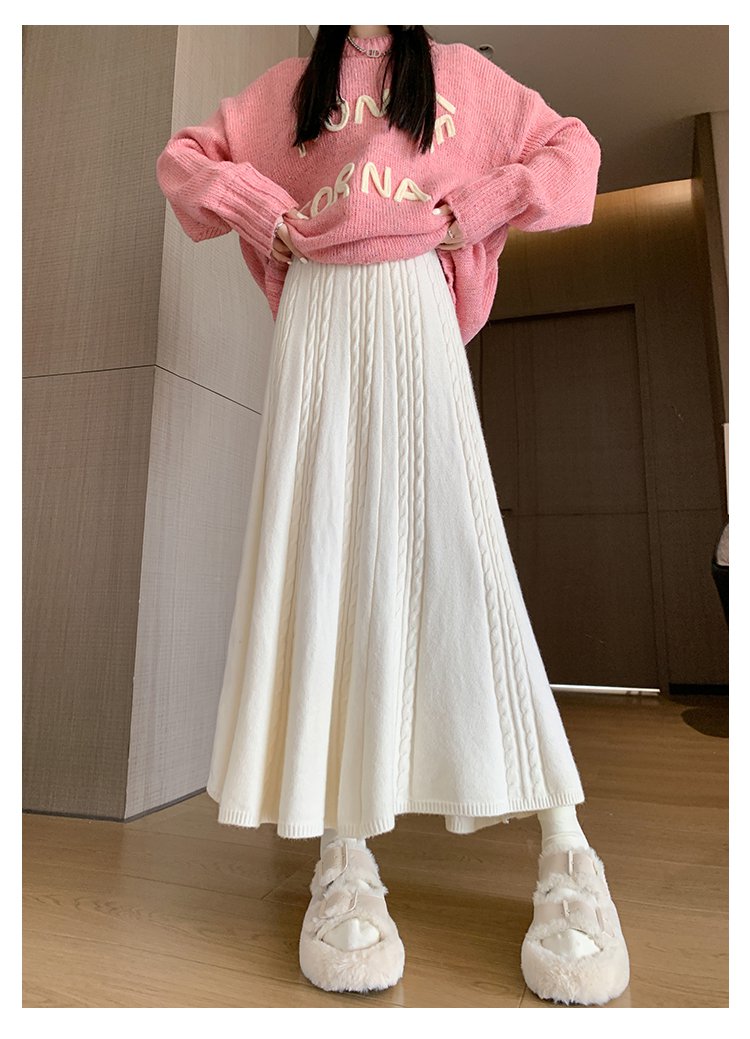 【送料無料】黒 白 着回し 脚長 暖かい モノトーン カフェ 休日 女子会 お出かけ デート 冬 秋 春 無地 ガーリー おしゃれ ュアル