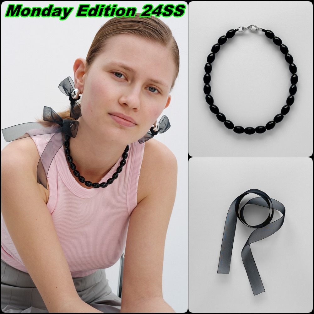 【Monday Edition】24SS ONYX WITH RIBBON NECKLACE