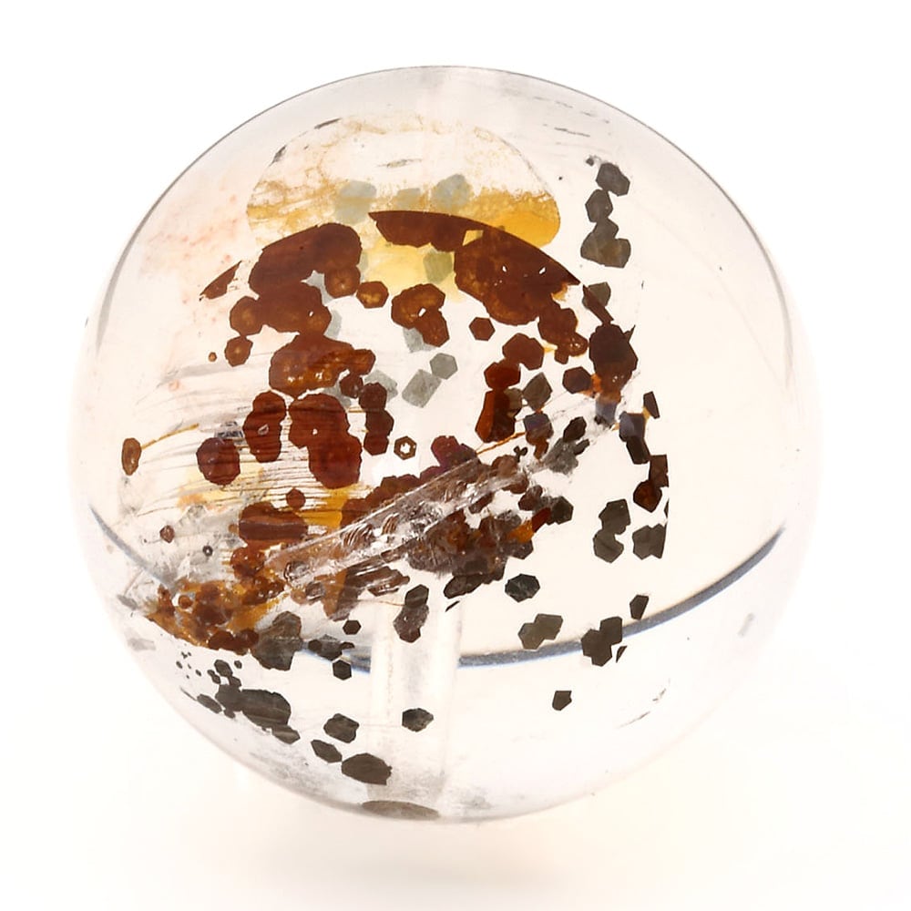 「1点もの 現品」 1粒売り 天然 オーラクォーツ ブラジル産 14mm パワーストーン バラ売り 天然石 パワーストーン ばら売り ビーズ 穴あき 1玉売り アクセサリー パー zz000122-t