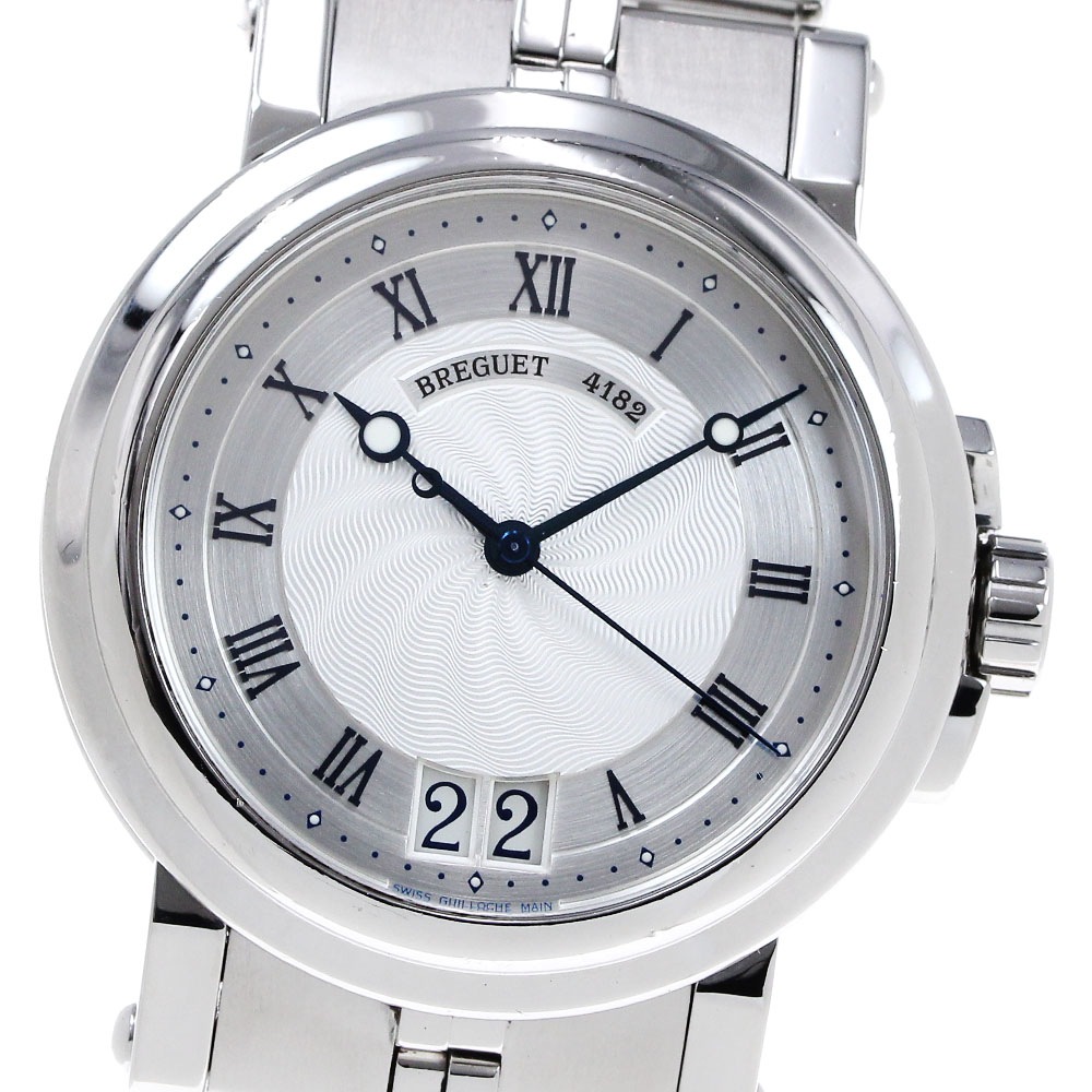 ブレゲ Breguet 5817ST/12/SV0 マリーンII ラージデイト 自動巻き メンズ 良品 保証書付き_820830【中古】