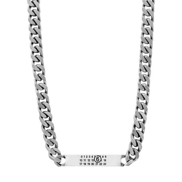 SM6UU0033 SV0235 954 MM6 エングレービング ナンバリング ロゴ チェーン ネックレス