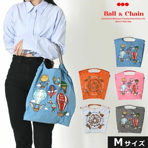 【即納】 Ball＆Chain ボールアンドチェーン 正規品 オリジナル KEY & CARRIAGE BALOONS Mサイズ 鍵 馬車 風船 バルーン バッグ エコバッグ トートバッグ