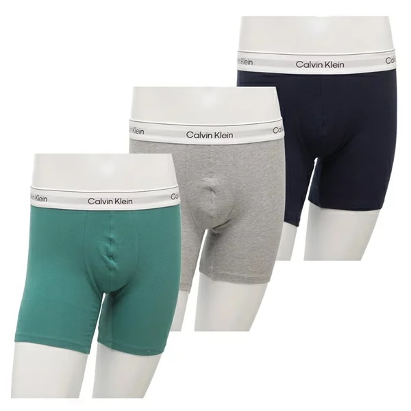 インナー ボクサーブリーフ 3枚セット アンダーウエア 下着 グリーン グレー メンズ CALVIN KLEIN NB4394 310