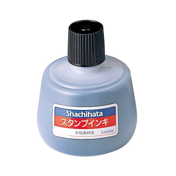 (まとめ) シヤチハタ スタンプインキゾルスタンプ台専用 大瓶 黒 S-3 1個 (×3セット)