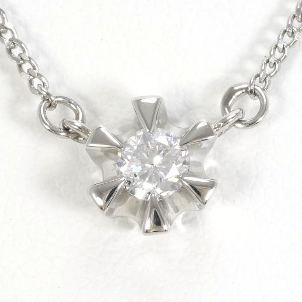 PT850 プラチナ ネックレス ダイヤ 0.18 総重量約2.9g 約42cm ジュエリー 中古