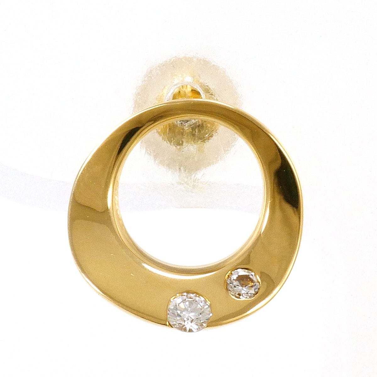 スタージュエリー K18 18金 YG イエローゴールド ピアス(片耳) ダイヤモンド 0.05ct 総重量約0.7g ジュエリー 中古