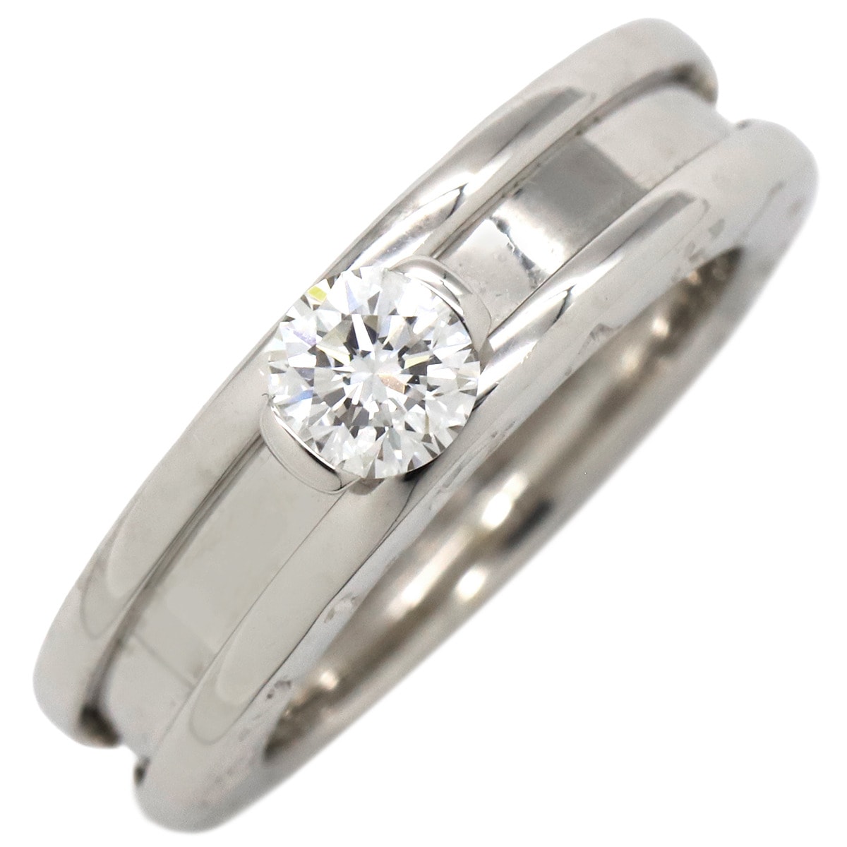 ブルガリ BVLGARI リング 指輪 ビーゼロワン B-zero1 ソリテール リング K18WG ダイヤモンド ホワイトゴールド #46(JP6) 750 18金 1粒 1石 6号 【箱】【中古】
