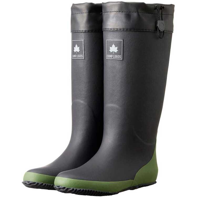 CAMP LOGOS コンパクトレインブーツ M（24.5～25cm） ブラック #33214713