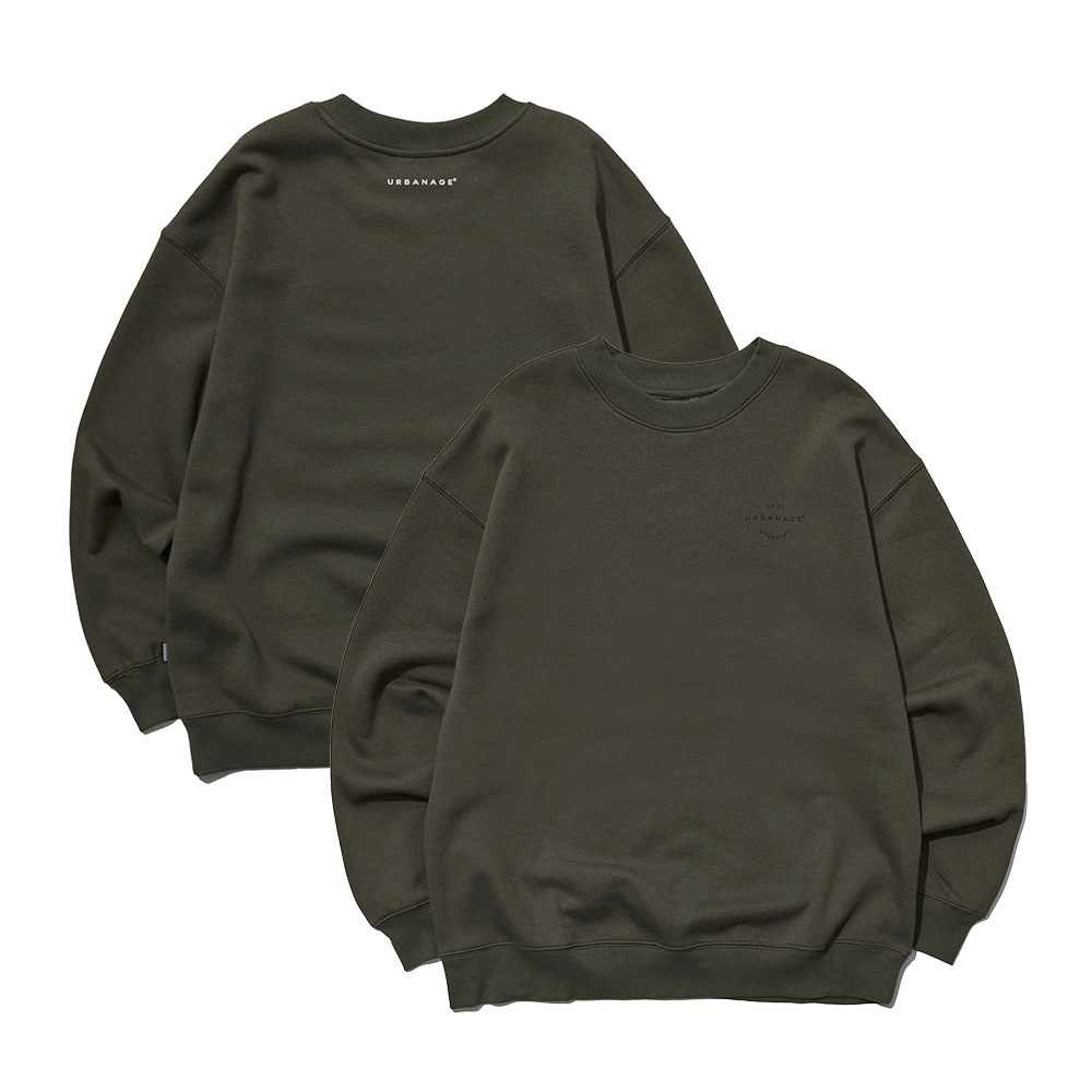 URBANAGEデイリースタンダードオーバー起毛マンツーマンカーキ