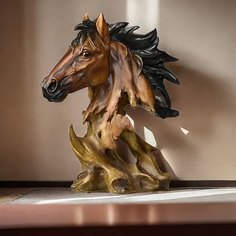 オブジェ 馬 卓上 ディスプレイ 胸像風 置物 オーナメント おしゃれ インテリア コンパクト リビング エントランス ギフト プレゼント 4-7