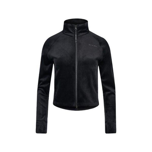 女性リブベロアセットアップジップアップFM1SPJWCNFT355W-BLK