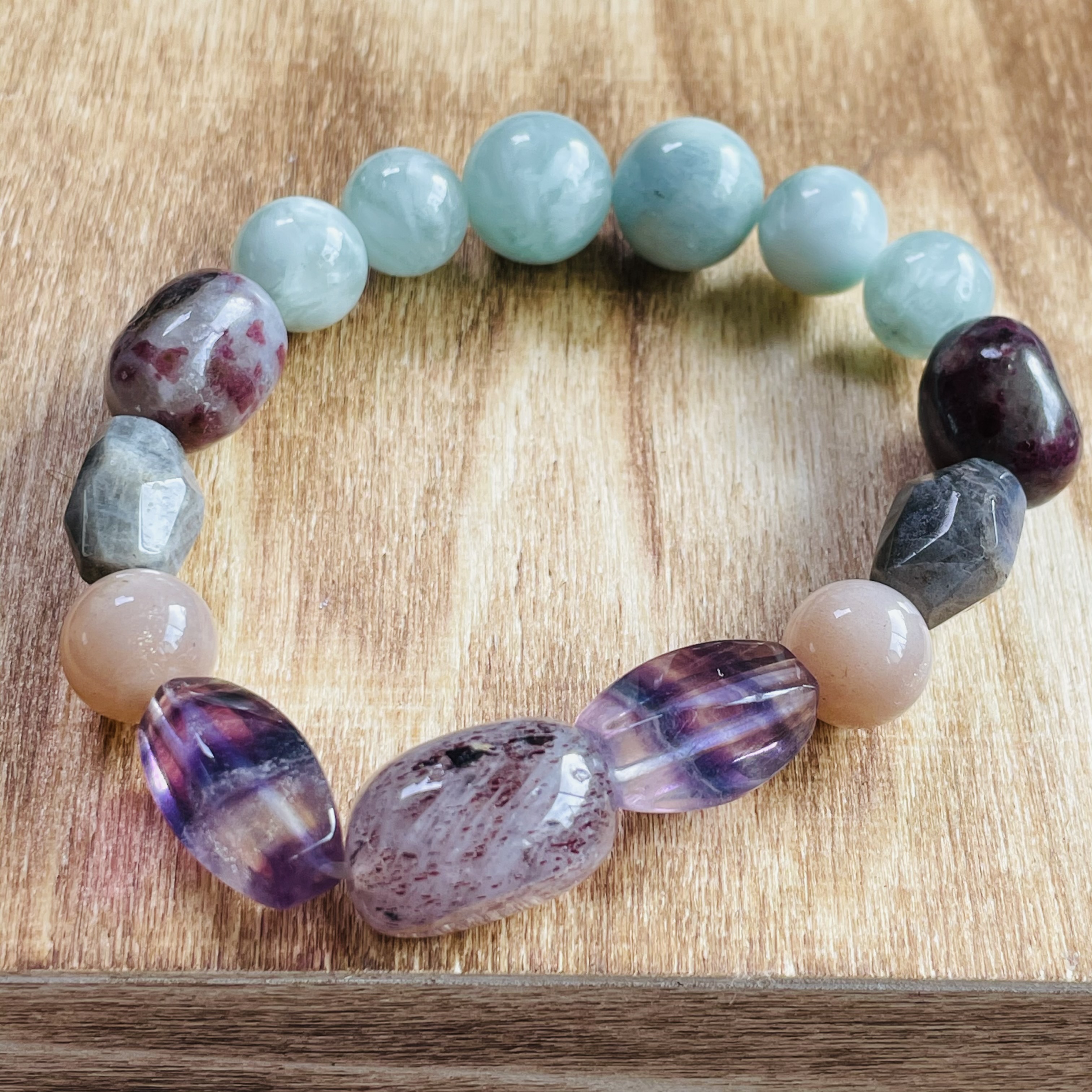 120344 フローライト 天然石パワーストーンブレスレット チャクラ ハンドメイド 癒し 新年特売 受験祈願 浄化