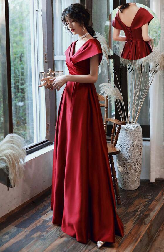 高級感 Aラインドレス ロング丈ワンピース 花嫁の介添え人 ドレス 洋服 ロングドレス 韓国風 スレンダー 宴会ドレス パーティードレス プリンセスライン 結婚式 忘年会 ステージ 衣装 お嬢様 演奏