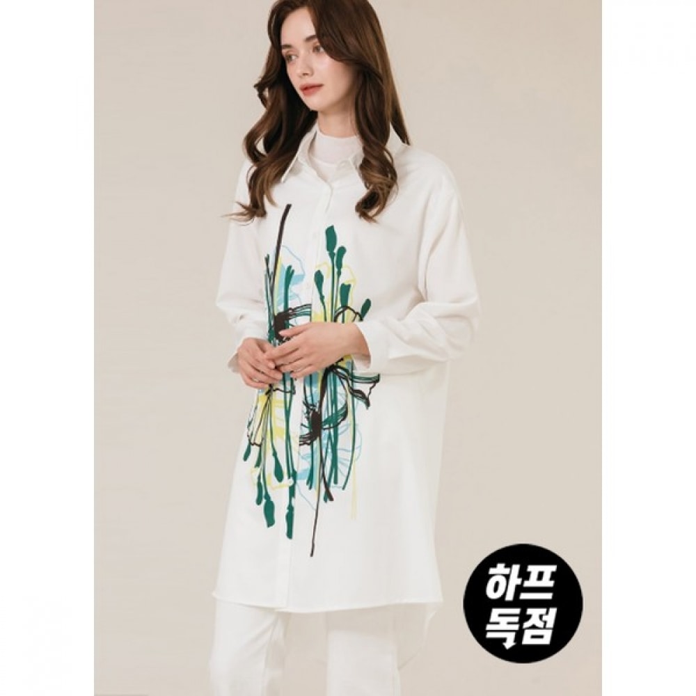 [マックスカルティツィオ] アーティストペインティングパターンロングシャツ