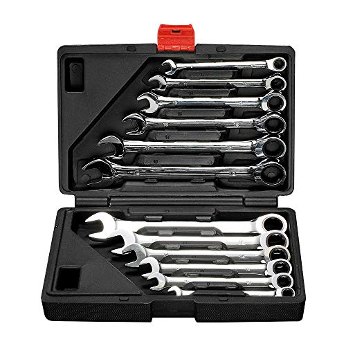 コンビネーションレンチセット ラチェットレンチセット 72ギア 整備工具セット 8-19mm 12本