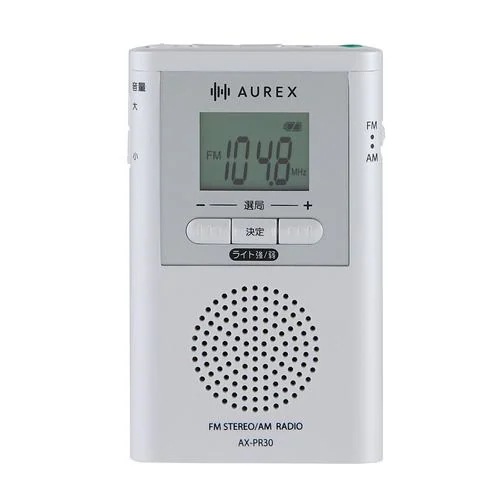 東芝 AX-PR30(W) ポケットラジオ デカ文字表示液晶パネル搭載 LEDライト付 ホワイト