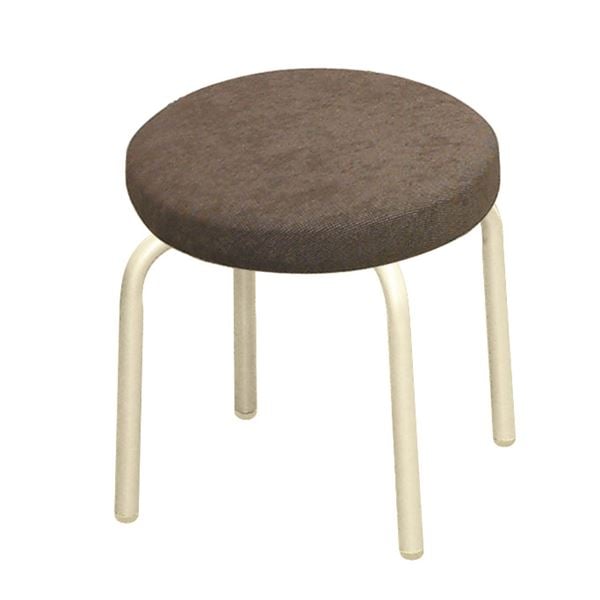 スタッキングチェア (ロータイプ 4脚セット ブラウン×ミルキーホワイト) 幅305mm 日本製 スチールパイプ