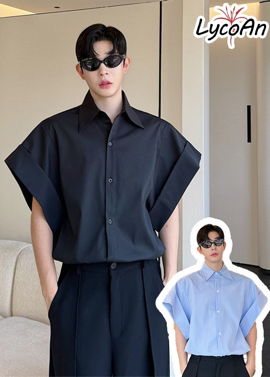 【LycoAn】ワイドアームホールシャツ /メンズ/ワイド袖/夏シャツ